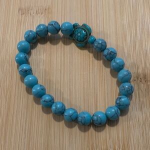 Stone Bracelet with Turtle Charm